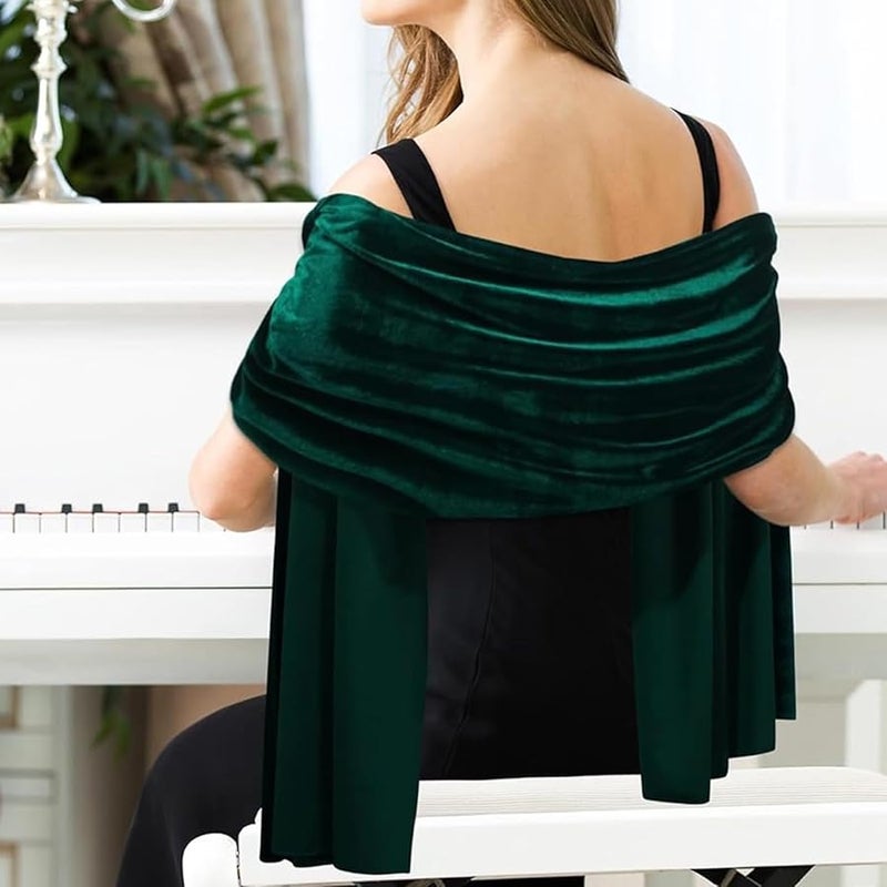 Royal Blue Velvet Shawl Comfortable Sophisticated Unisex Scarf for Dating Night - Image 4